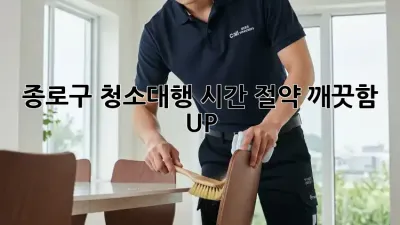종로구 청소대행: 시간 절약, 깨끗함 UP! ✨
